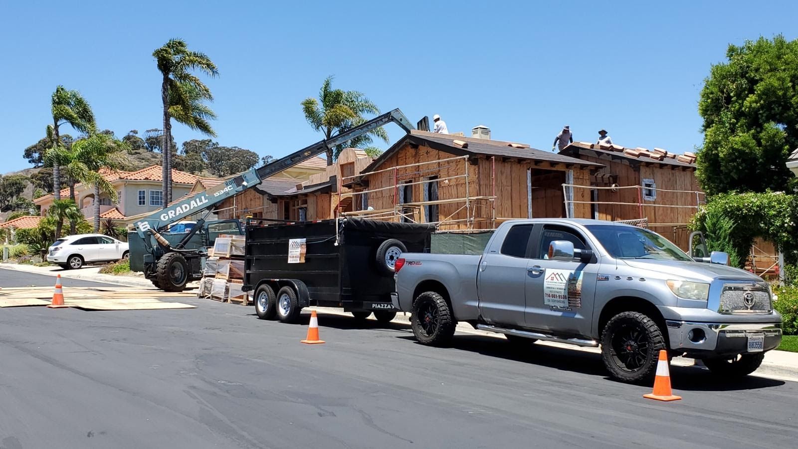 Roofing work on a home